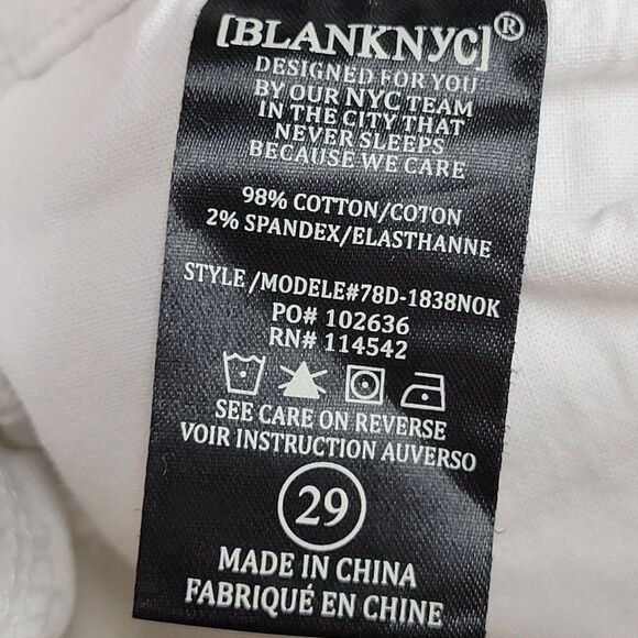 Blank NYC Jeans Womens 29 Crop Girlfriend White Distressed Fringe Hem Vacation - Picture 11 of 11